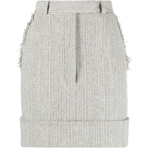 Thom Browne minigonna in tweed - grigio
