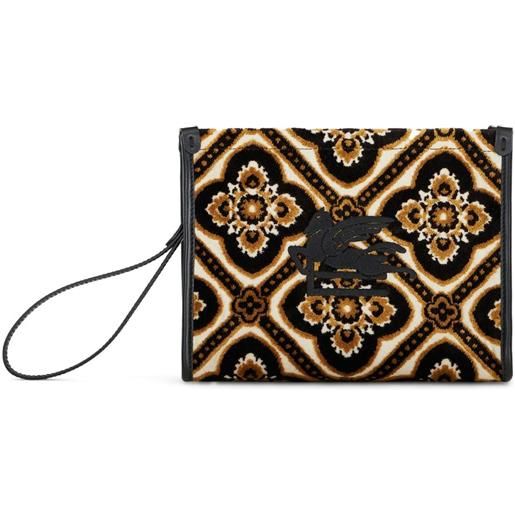 ETRO trousse make up con effetto jacquard - toni neutri