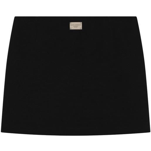 Dolce & Gabbana Kids minigonna con placca logo - nero