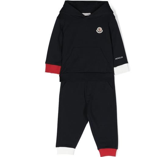 Moncler Enfant tuta sportiva con applicazione - blu