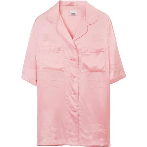 Burberry camicia pigiama con motivo ekd jacquard - rosa