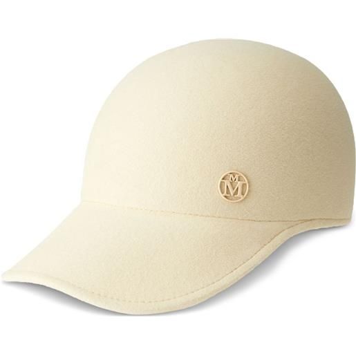 Maison Michel cappello da baseball tiger con placca logo - toni neutri