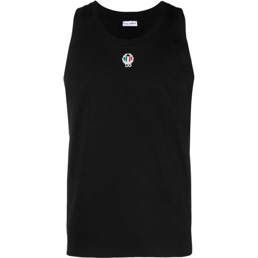 Dolce & Gabbana canotta con ricamo - nero