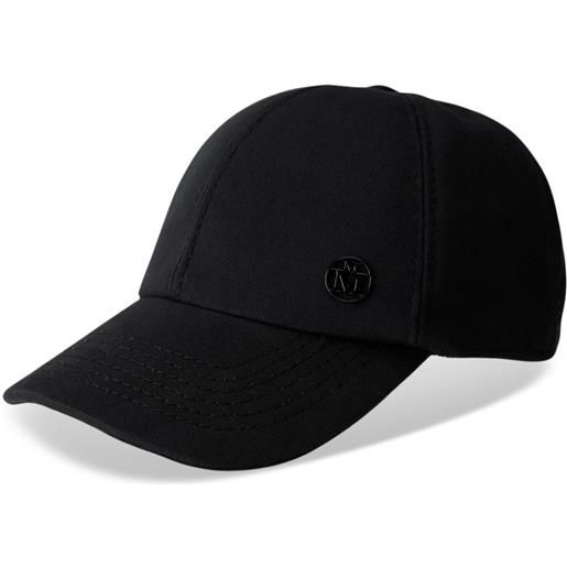 Maison Michel cappello da baseball con placca logo - nero