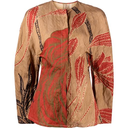 Uma Wang blusa a fiori - marrone