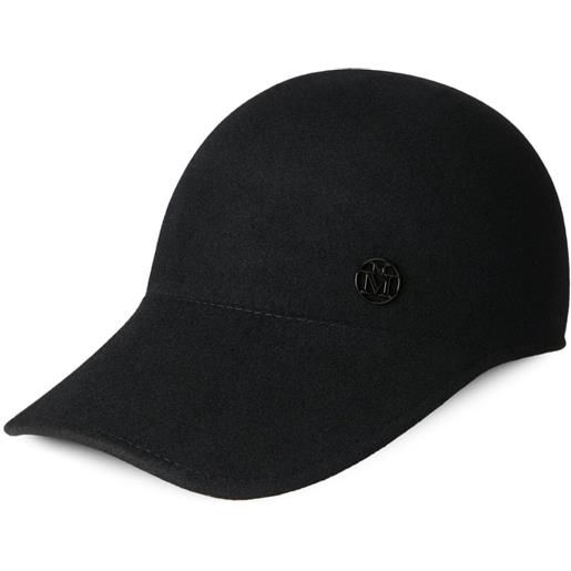 Maison Michel cappello da baseball con placca logo - nero