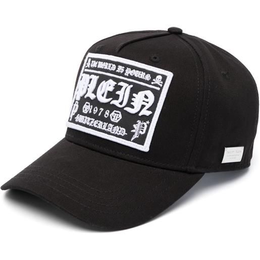 Philipp Plein cappello da baseball con applicazione logo - nero
