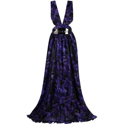 Philipp Plein abito lungo a fiori - nero