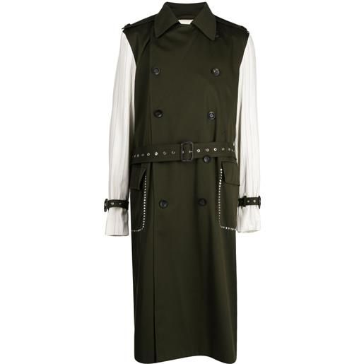 Wales Bonner trench echo con inserti - verde