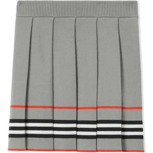 Burberry Kids minigonna plissettata - grigio