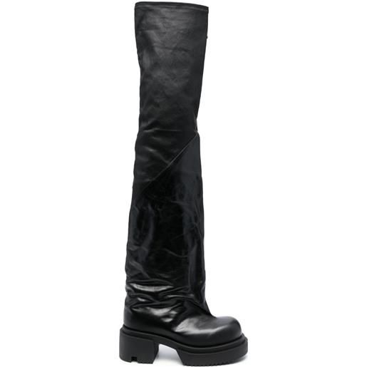 Rick Owens stivali bogun 78mm svasati - nero