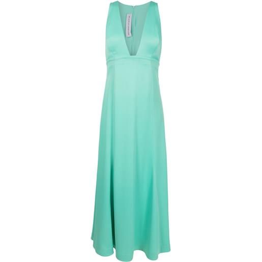 Gloria Coelho abito midi con scollo a v - verde