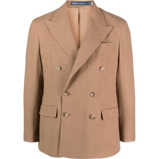 Polo Ralph Lauren giacca doppiopetto con applicazione - marrone