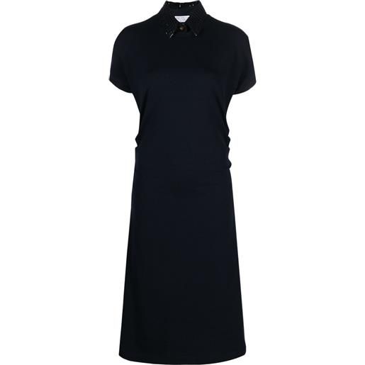 Brunello Cucinelli abito midi con paillettes - blu