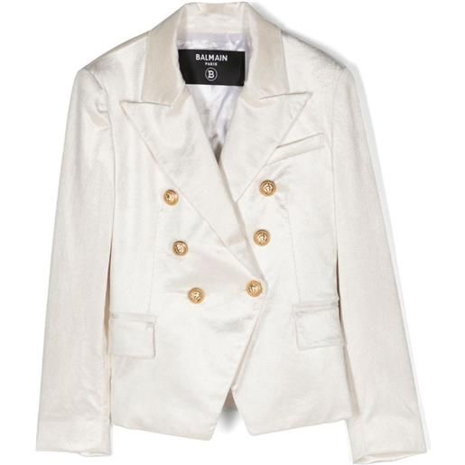 Balmain Kids blazer a coste doppiopetto - bianco