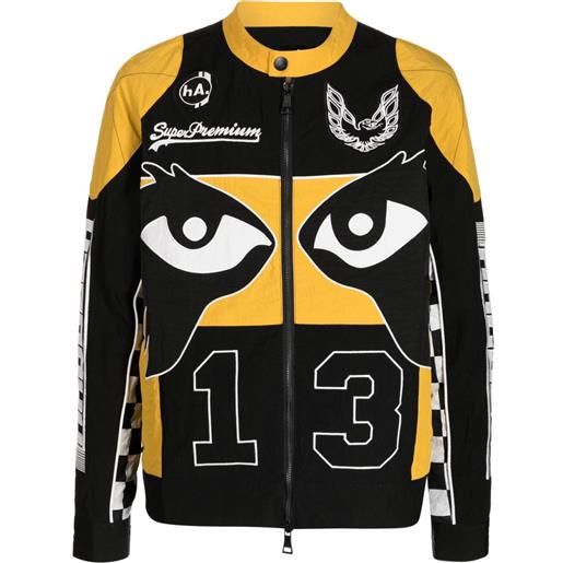 Haculla giacca biker con stampa grafica - arancione