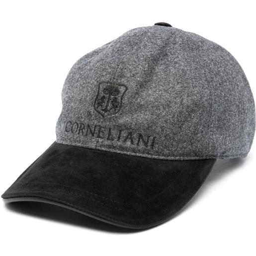 Corneliani cappello da baseball con ricamo - grigio