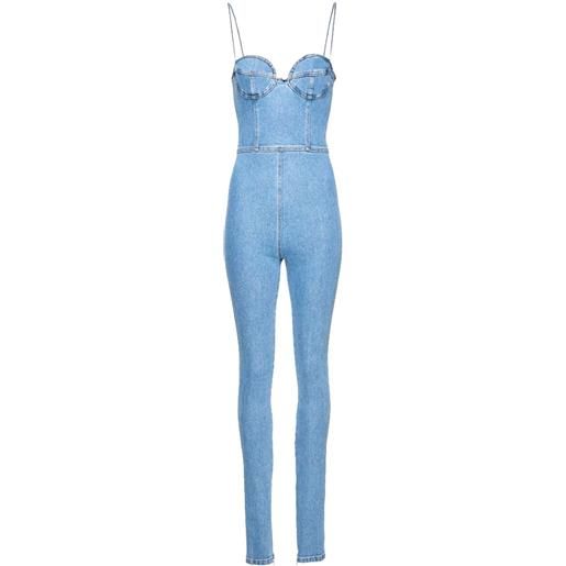 Salopette Corta In Denim Per Ragazza - Tuta Jeans Completa, Taglia 160, Blu - Foto 4
