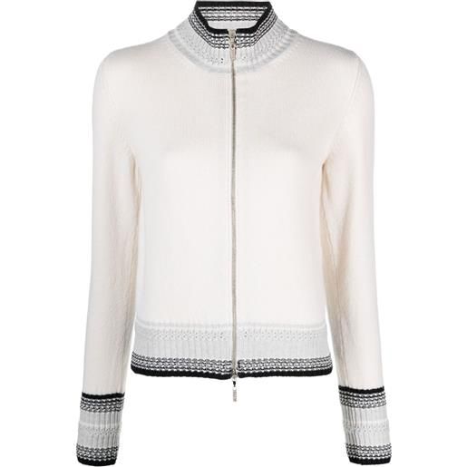 Barrie cardigan mottled con zip - toni neutri