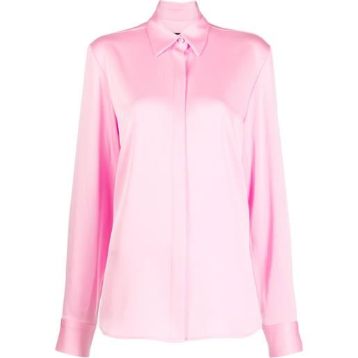 Alex Perry satin-finish button-down shirt - rosa