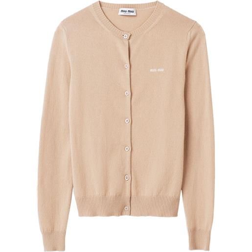 Miu Miu cardigan con intarsio - toni neutri