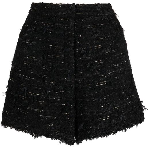 SHIATZY CHEN shorts a vita alta in tweed - nero
