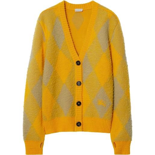 Burberry cardigan con motivo jacquard - arancione