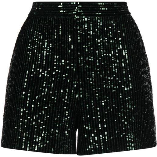 Elie Saab shorts a vita alta con paillettes - nero