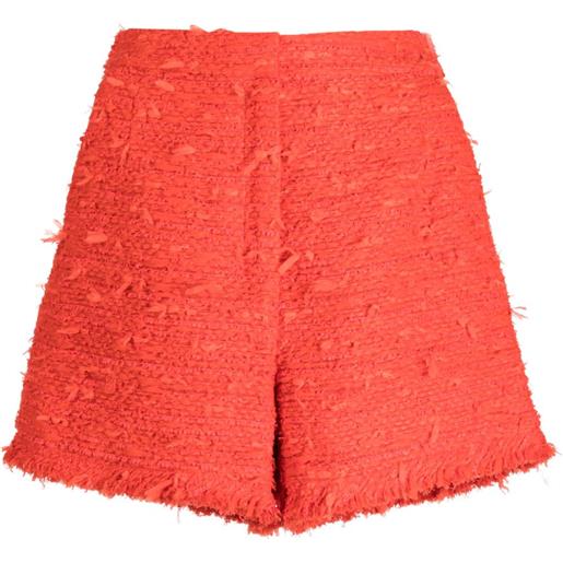 SHIATZY CHEN shorts a vita alta in tweed - rosso