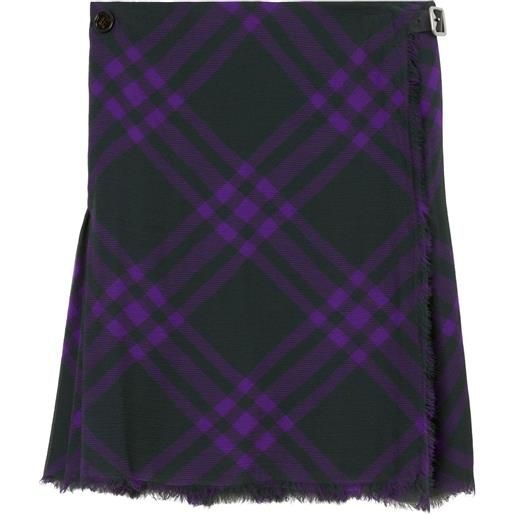 Burberry sciarpa a quadri con frange - viola