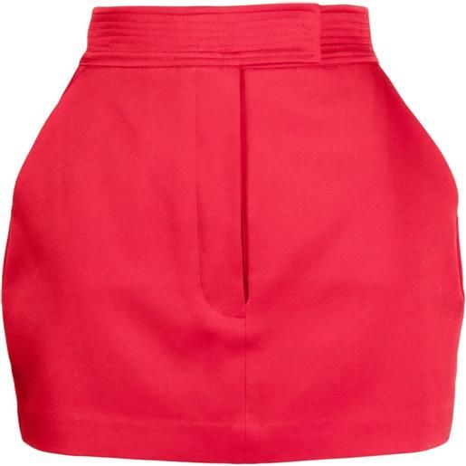 Alex Perry high-waisted satin-finish skirt - rosso