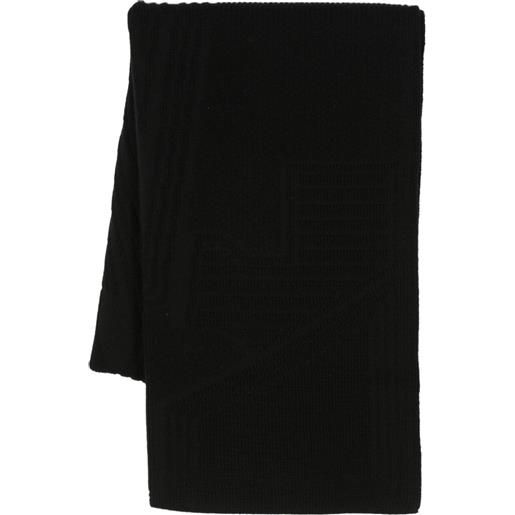Y-3 sciarpa con logo goffrato - nero