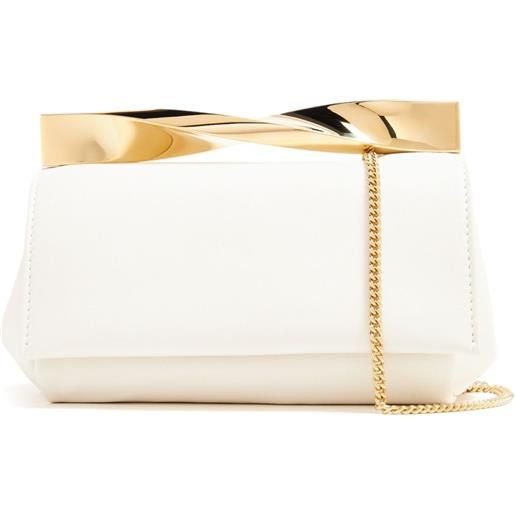 Aquazzura clutch twist in pelle - bianco