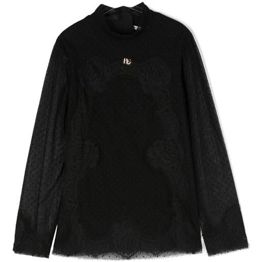 Dolce & Gabbana Kids blusa con logo - nero