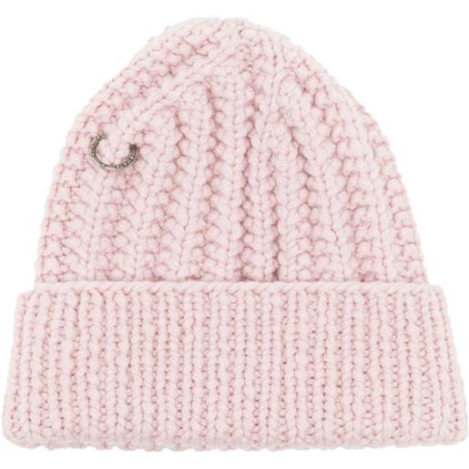 WERKSTATT:MÜNCHEN ring-detail ribbed beanie - rosa