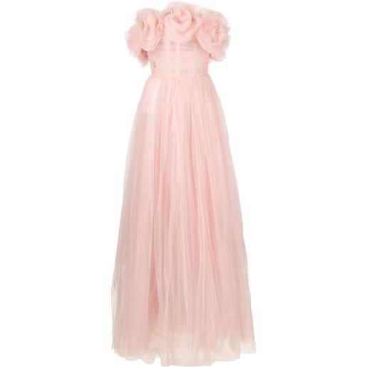 Ana Radu abito da sera in tulle con applicazione - rosa