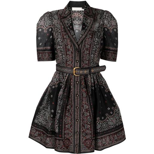 ZIMMERMANN abito matchmaker corto con stampa bandana - nero