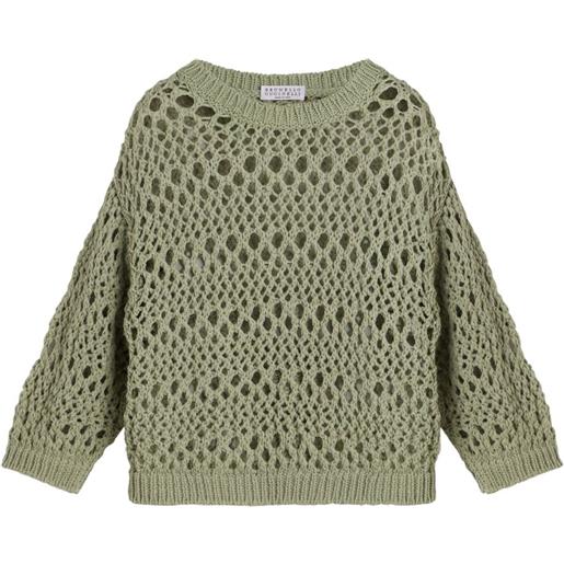 Brunello Cucinelli Kids maglione ampio - verde