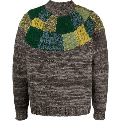 KAPITAL maglione con design patchwork - marrone