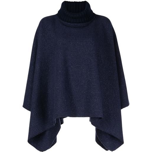 Cinzia Rocca mantella a collo alto - blu