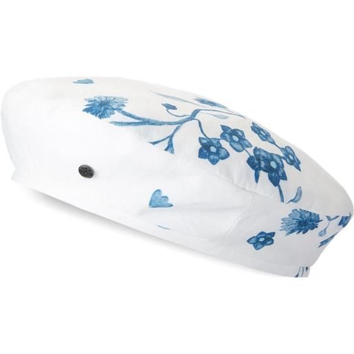 Maison Michel basco new billy con stampa a fiori - bianco