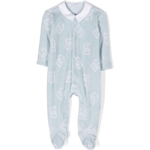 Dolce & Gabbana Kids pigiama con logo - blu