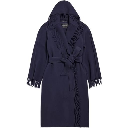 Balenciaga cappotto con frange - blu