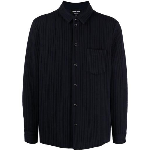 Giorgio Armani camicia trapuntata con bottoni automatici - blu