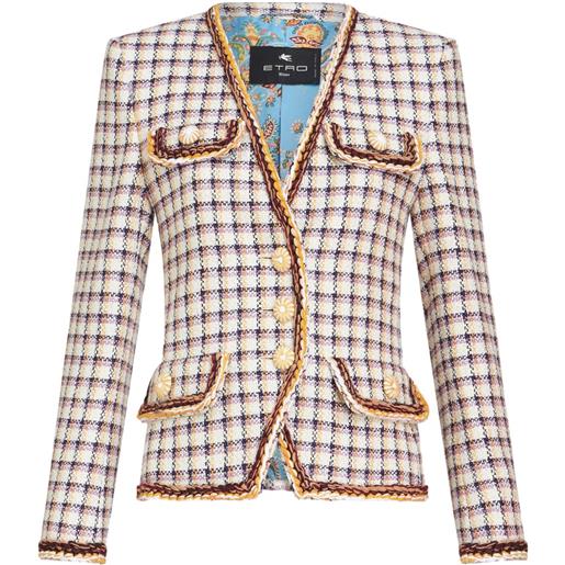 ETRO giacca a quadri - bianco