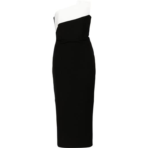 Roland Mouret abito midi drappeggiato - nero