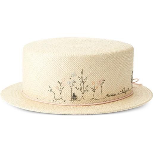 Maison Michel cappello auguste intrecciato - toni neutri