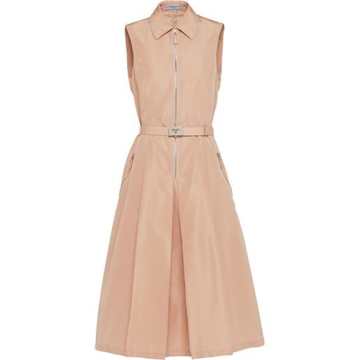 Prada abito midi con cintura - rosa