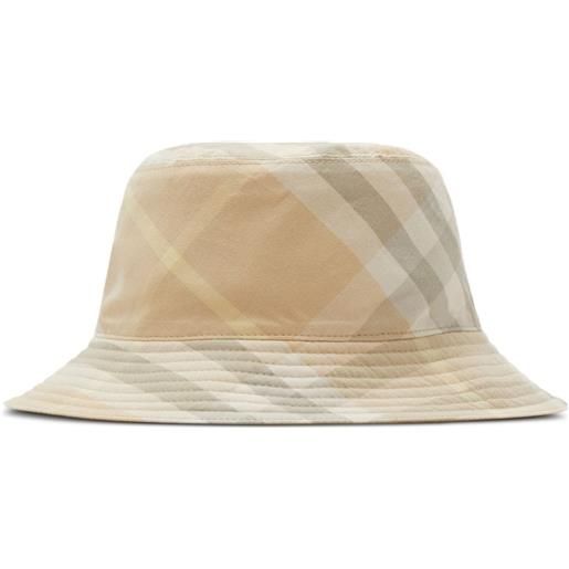 Burberry cappello bucket reversibile a quadri - toni neutri