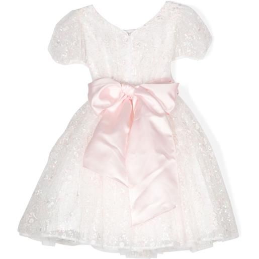 Monnalisa abito con paillettes - bianco